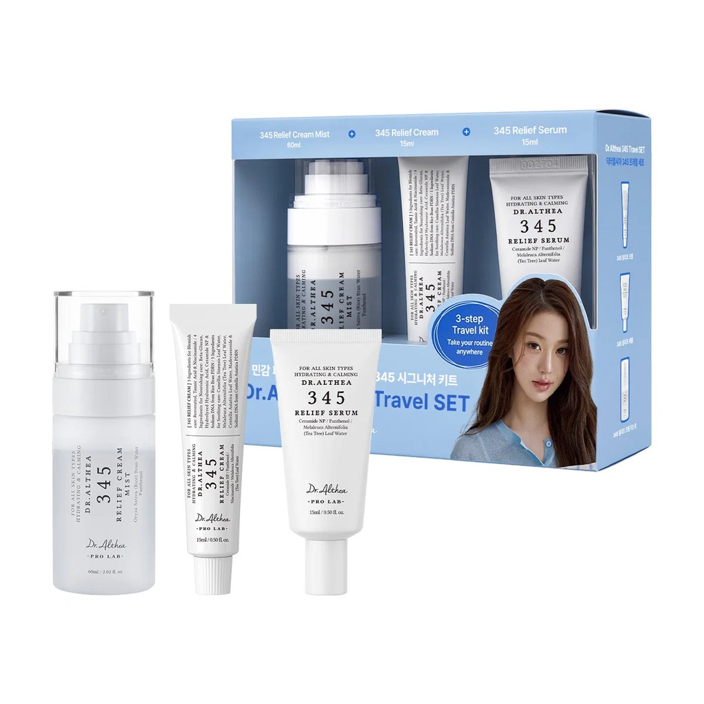 Dr Althea 345 Travel Set (Mist 60ml + Serum 15ml + Cream 15ml)