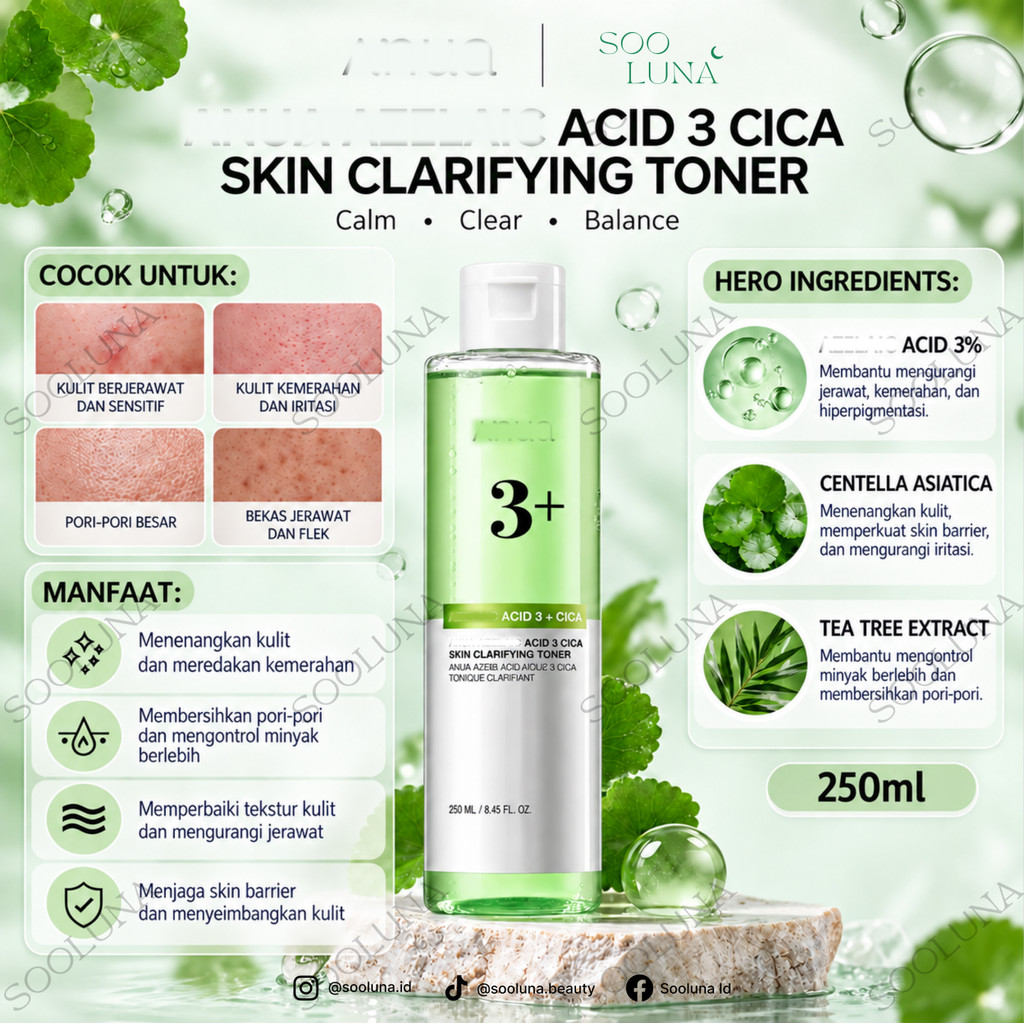 4nua 4z3laic 4cid 3 Cica Skin Clarifying Toner 250ml