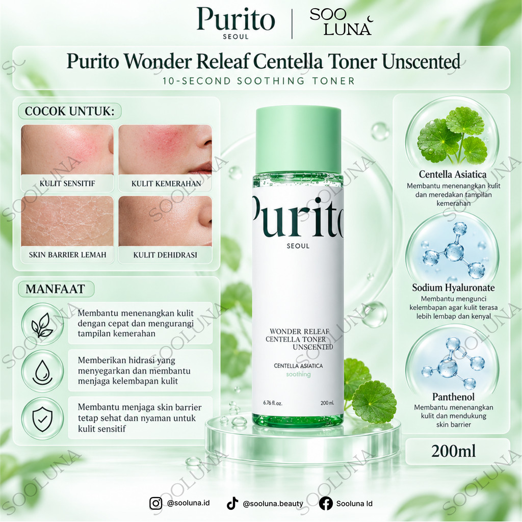 Purito Wonder Releaf Centella Toner Unscented 200ml
