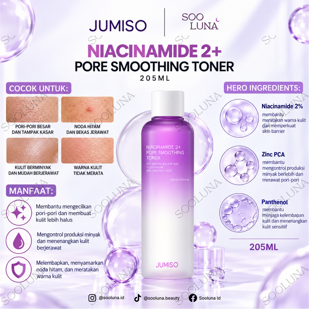 Jumiso Niacinamide 2+ Pore Smoothing Toner 205ml