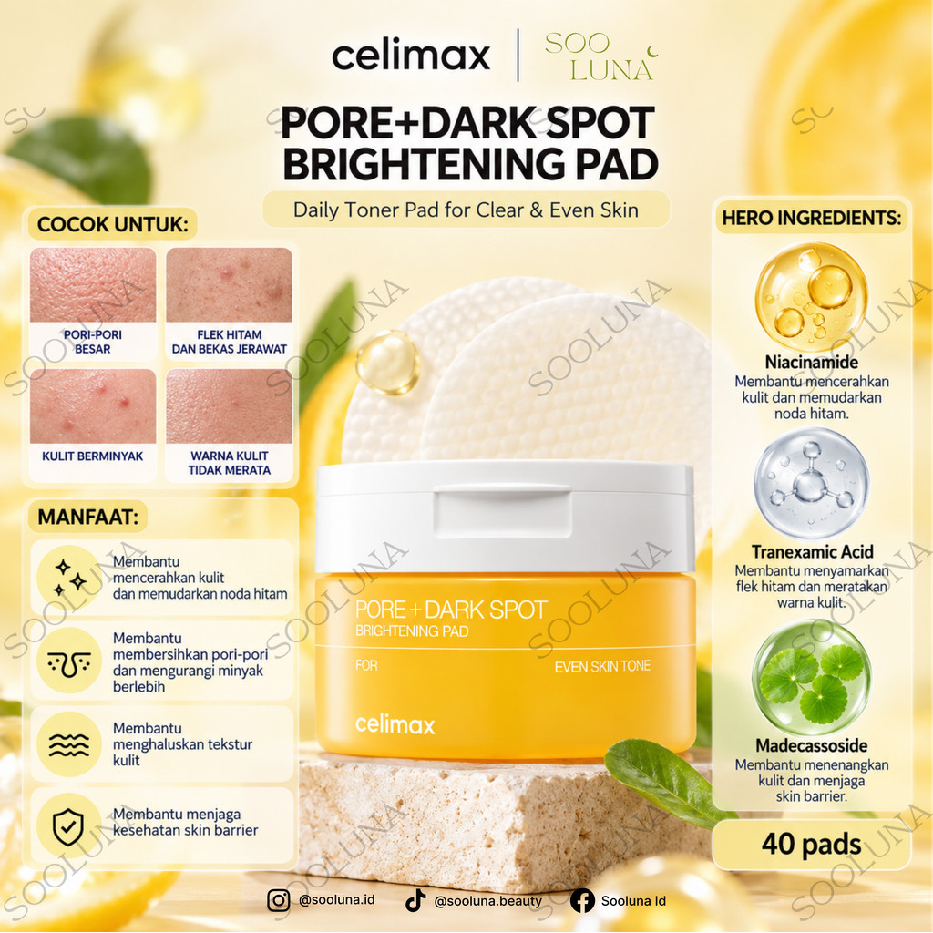 CELIMAX PORE+DARK SPOT BRIGHTENING PAD (40 pads)