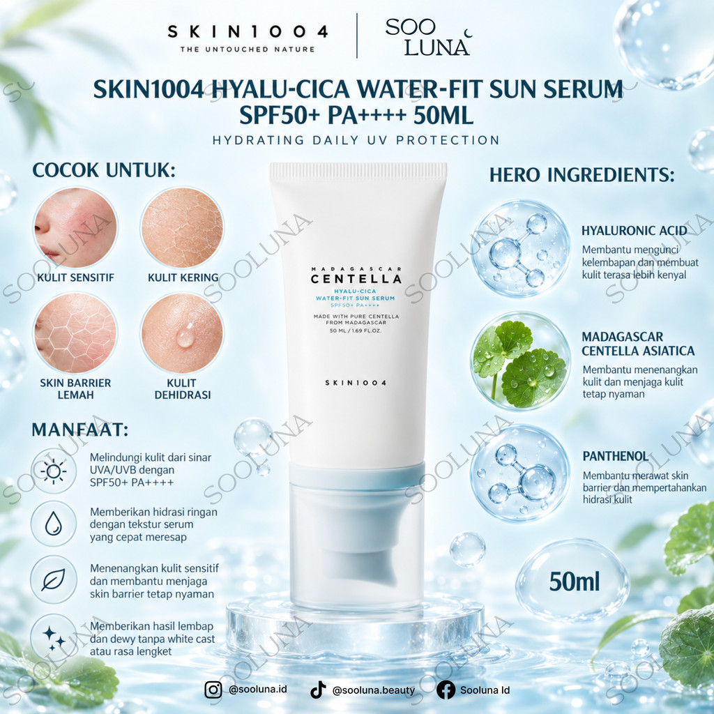 SKIN1004 Hyalu-Cica Water-Fit Sun Serum SPF50+ PA++++ 50ml
