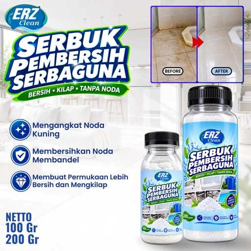 ERZ Serbuk Ajaib Super Ajaib – Pembersih Kerak Hitam, Plak & Noda Kuning 100gr/200gr