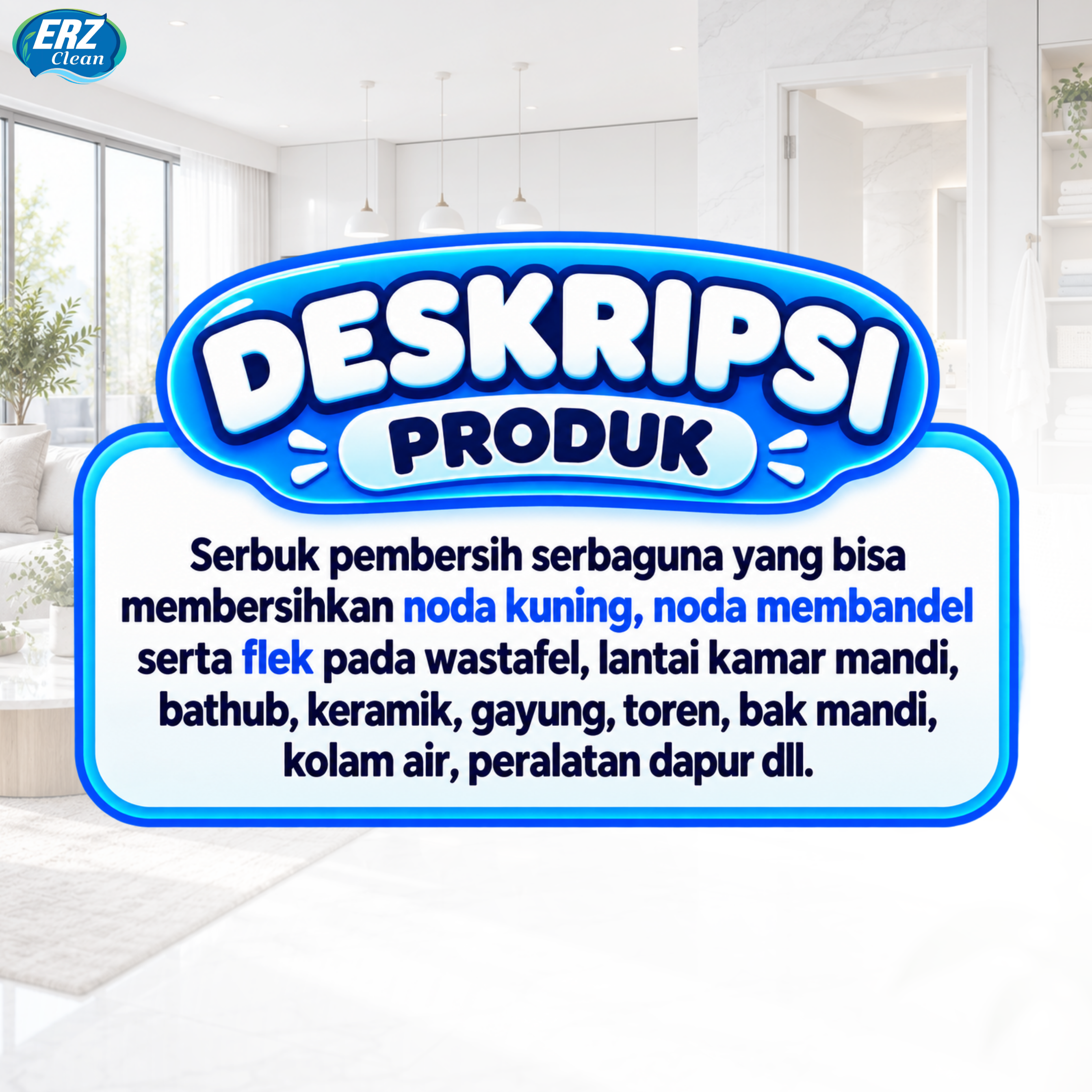 ERZ Serbuk Ajaib Super Ajaib – Pembersih Kerak Hitam, Plak & Noda Kuning 100gr/200gr