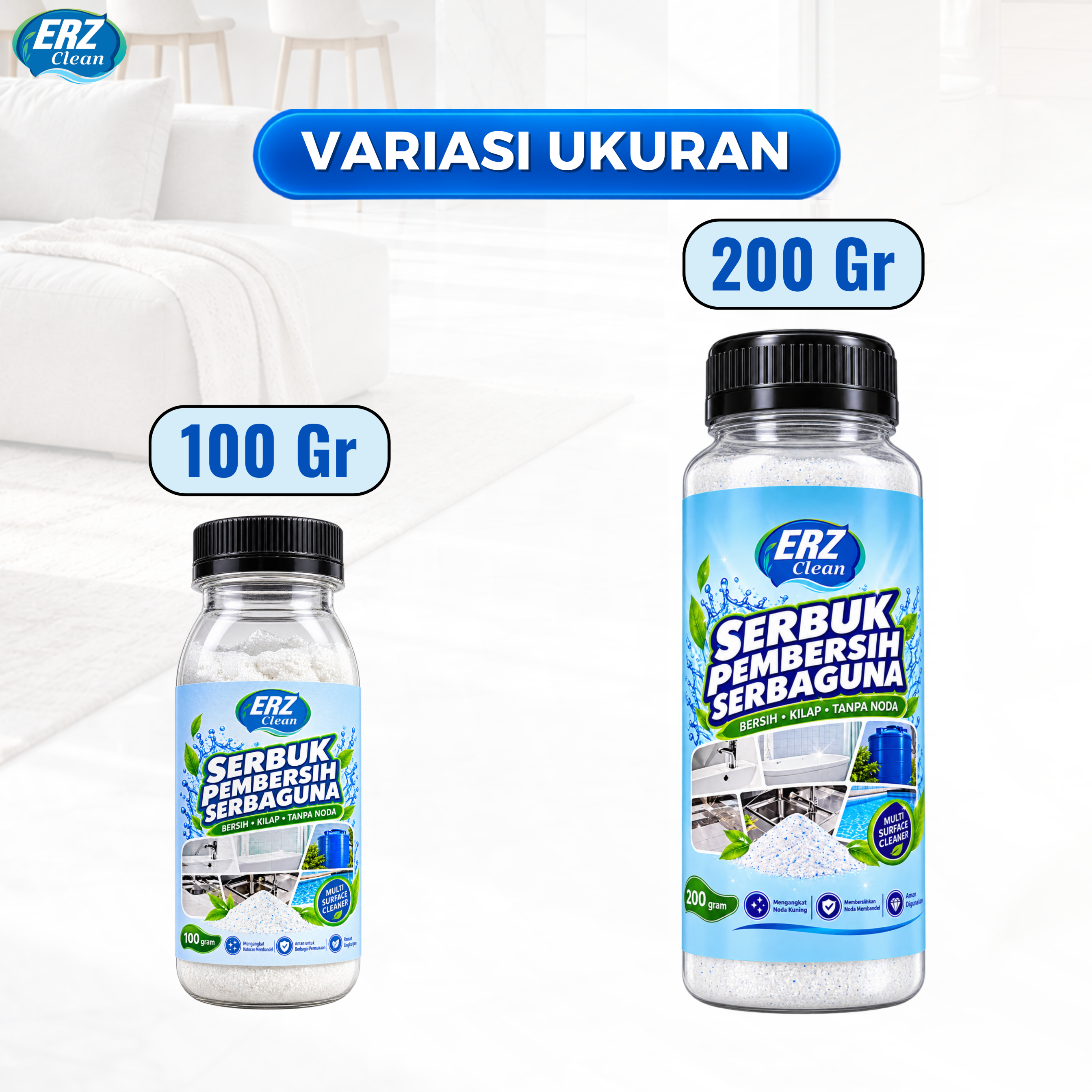 ERZ Serbuk Ajaib Super Ajaib – Pembersih Kerak Hitam, Plak & Noda Kuning 100gr/200gr