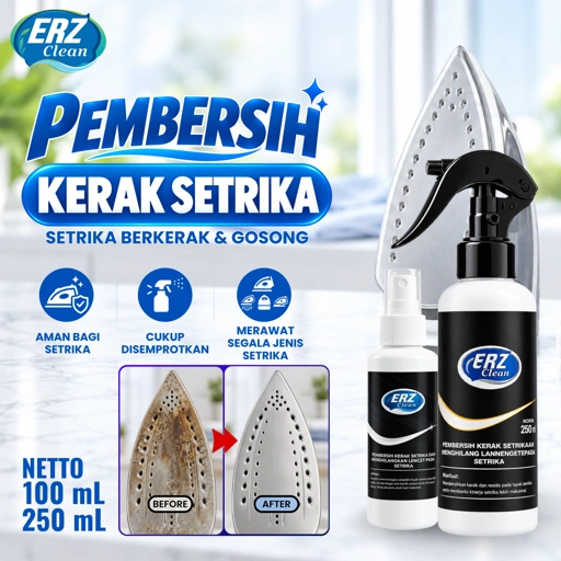 ERZ Clean Pembersih Kerak Setrika Iron Cleaner 100ml 250ml Penghilang Noda Gosong