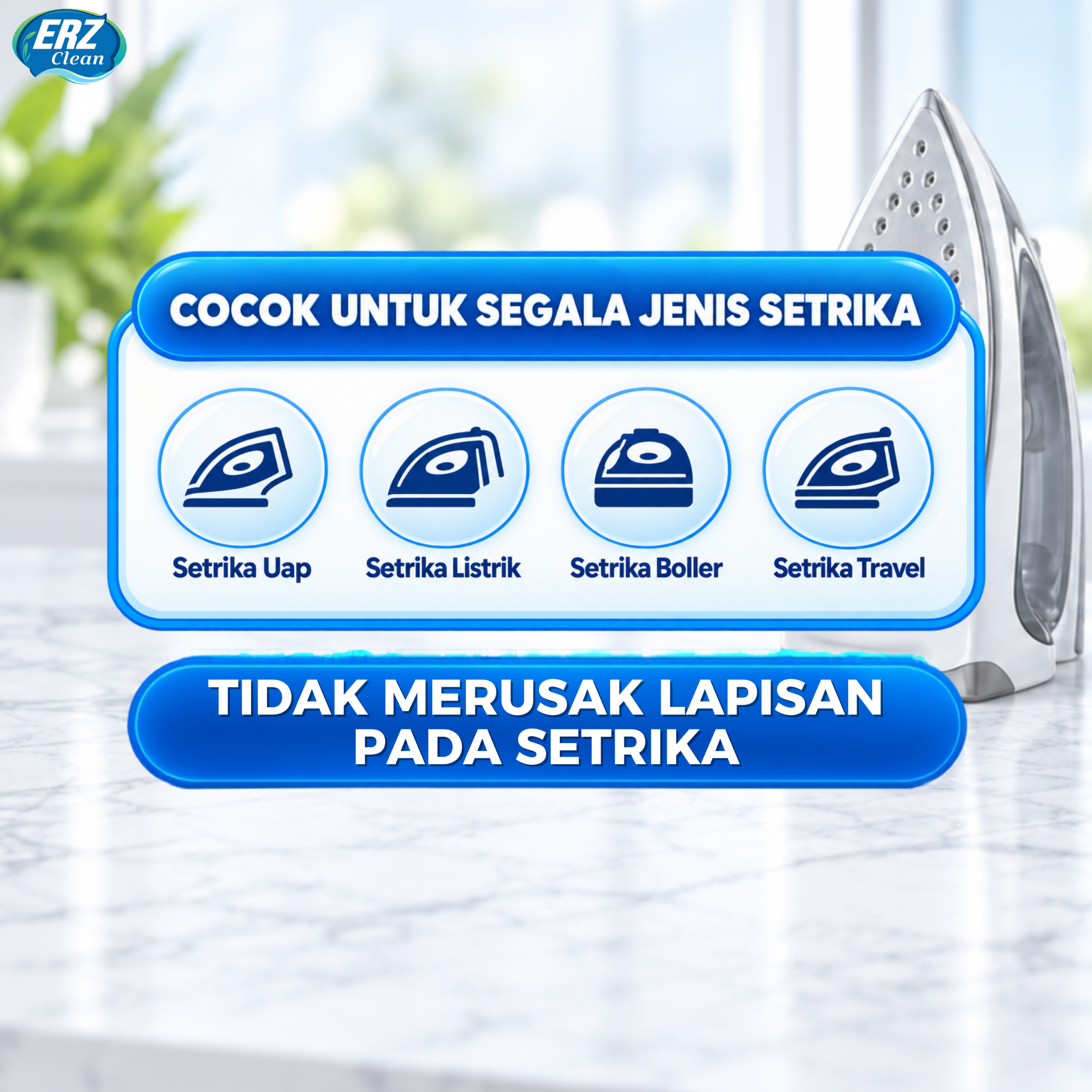 ERZ Clean Pembersih Kerak Setrika Iron Cleaner 100ml 250ml Penghilang Noda Gosong