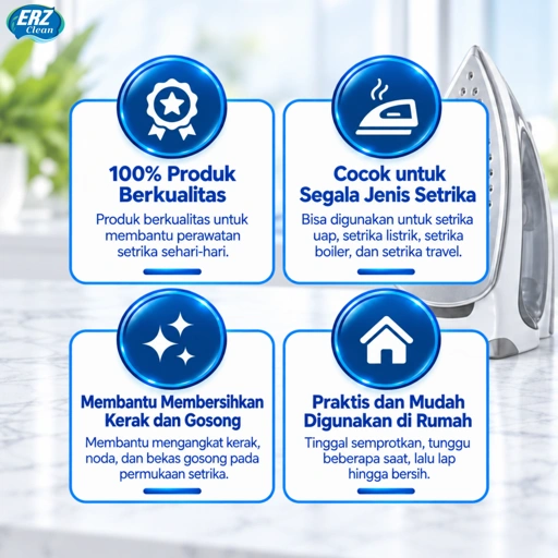 ERZ Clean Pembersih Kerak Setrika Iron Cleaner 100ml 250ml Penghilang Noda Gosong