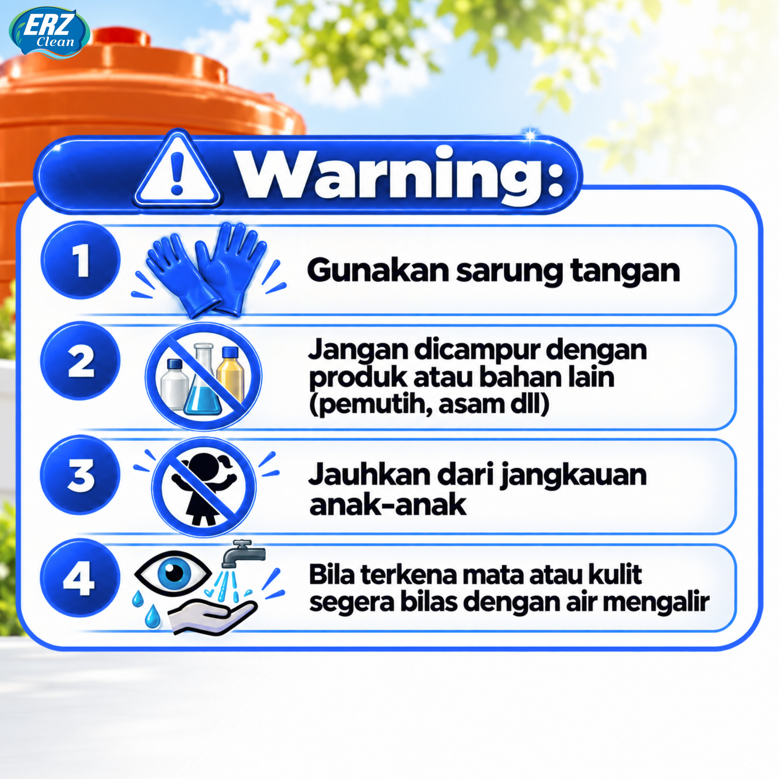 ERZ Clean Cairan Pembersih Toren Tandon Tangki Air 500ml Aroma Kopi – Penghilang Lumut & Kerak Membandel Tanpa Sikat 
