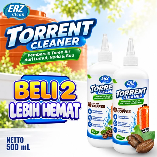 ERZ Clean Cairan Pembersih Toren Tandon Tangki Air 500ml Aroma Kopi – Penghilang Lumut & Kerak Membandel Tanpa Sikat 