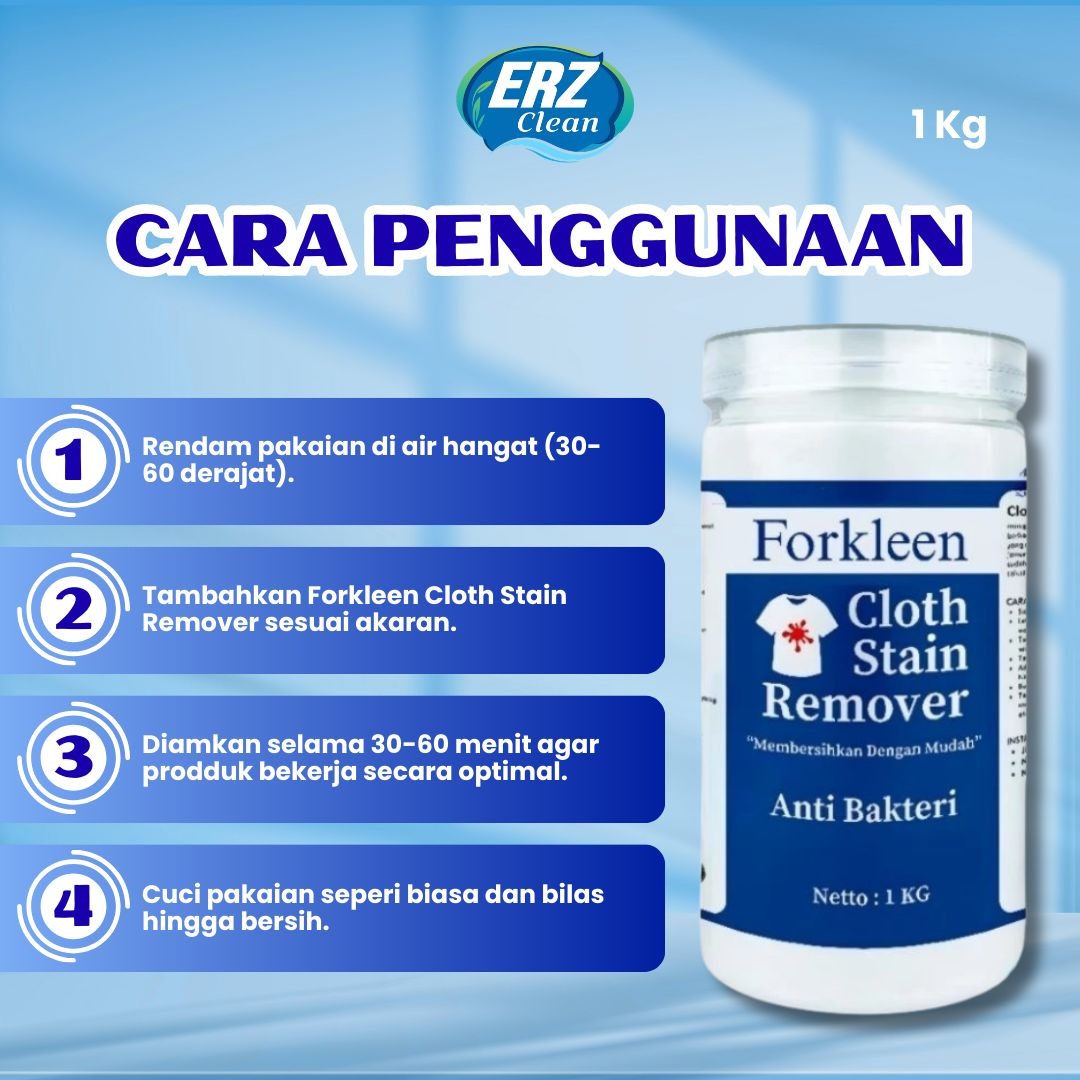 ERZ Clean Forkleen Pembersih Pakaian 1Kg Pemutih Penghilang Noda Membandel
