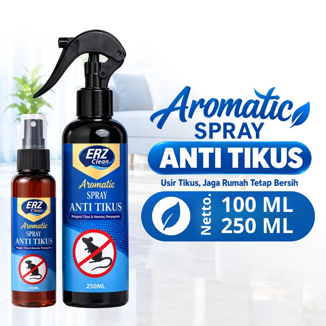 ERZ Clean Spray Pengusir Tikus Alami Formula Aromatic Ampuh Melindungi Rumah