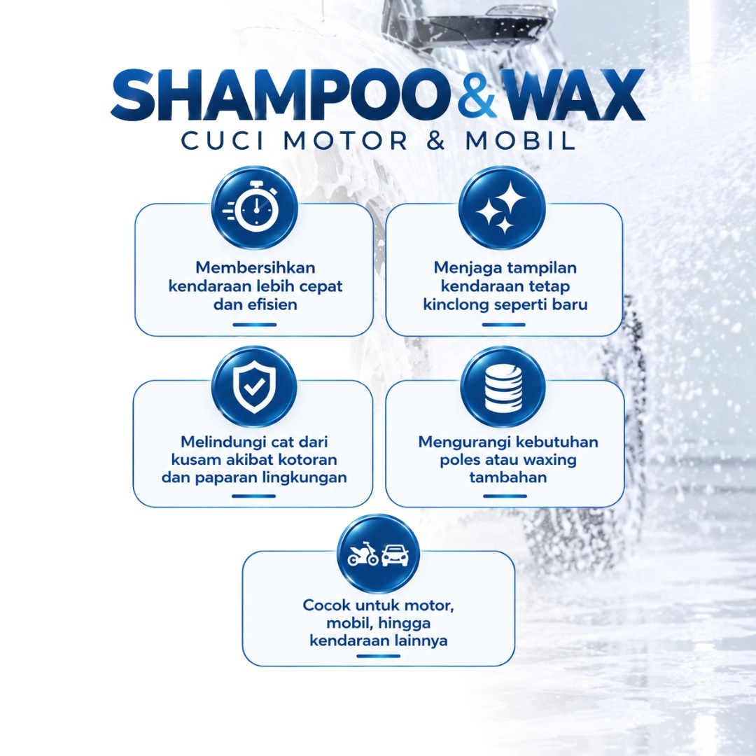 ERZ Clean Shampo Wax Motor Mobil Aroma Bubble Gum Busa Melimpah 1 Liter