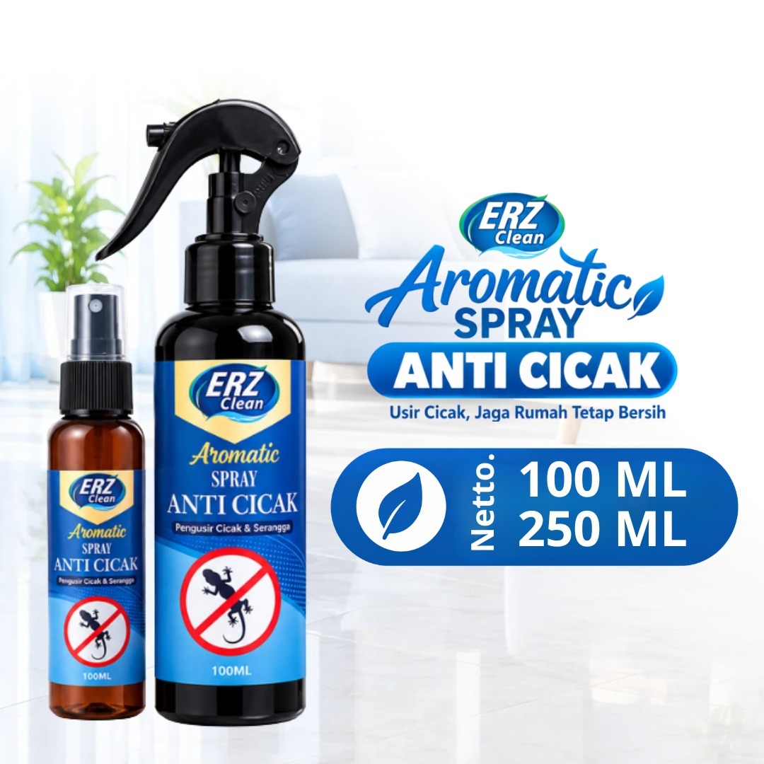 Spray Pengusir Cicak ERZ Clean 100ml / 250ml | Anti Cicak Aromatic Spray Ampuh & Tidak Beracun