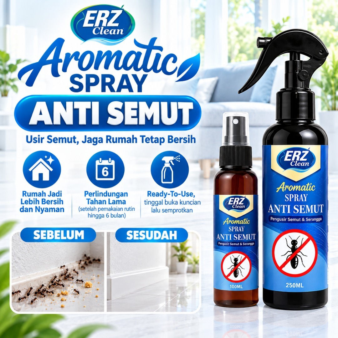 ERZ Clean Anti Semut Aromatic Spray Aman Alami 250ml 100ml