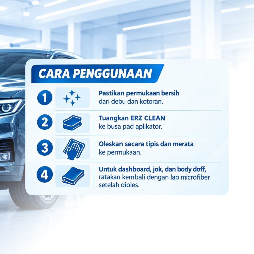 ERZ Clean Semir Ban Motor Mobil Pengkilap Wet Look Tahan Lama