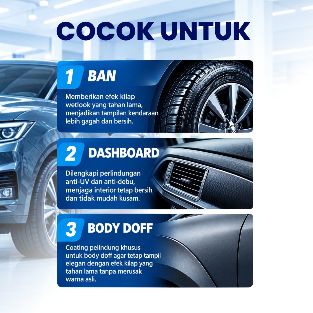 ERZ Clean Semir Ban Motor Mobil Pengkilap Wet Look Tahan Lama