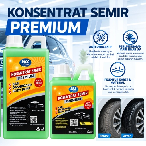 ERZ Clean Semir Ban Motor Mobil Pengkilap Wet Look Tahan Lama