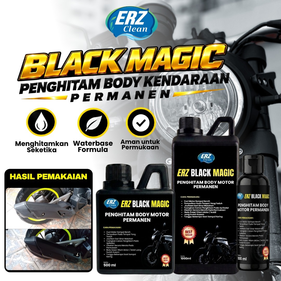ERZ Clean Penghitam Body Motor Mobil Permanent Waterbased Trim Hitam Doff