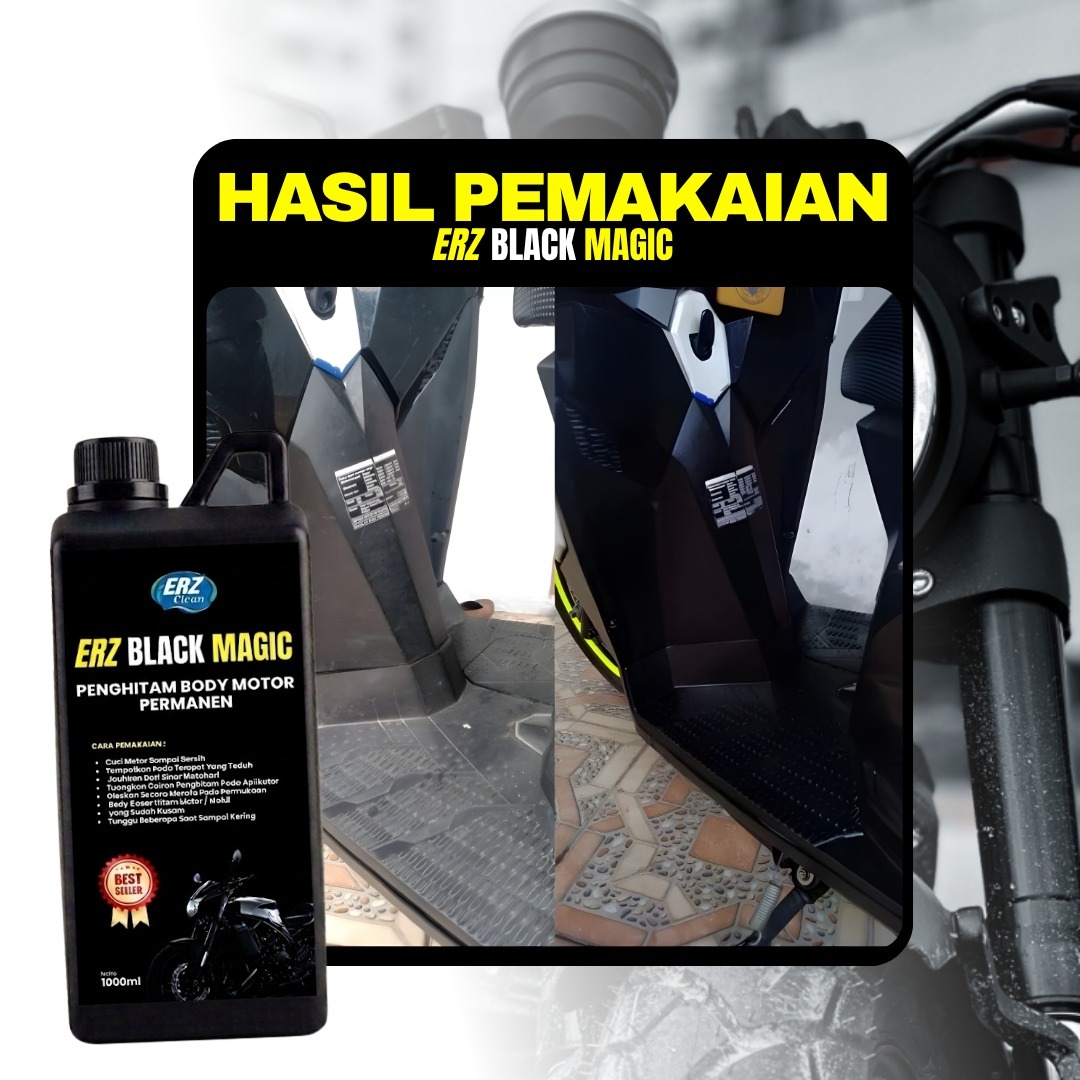 ERZ Clean Penghitam Body Motor Mobil Permanent Waterbased Trim Hitam Doff