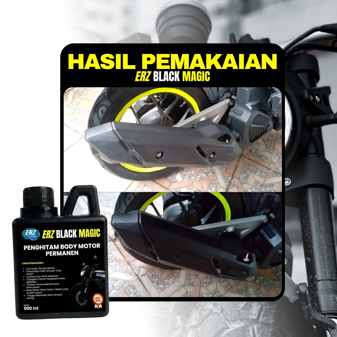 ERZ Clean Penghitam Body Motor Mobil Permanent Waterbased Trim Hitam Doff