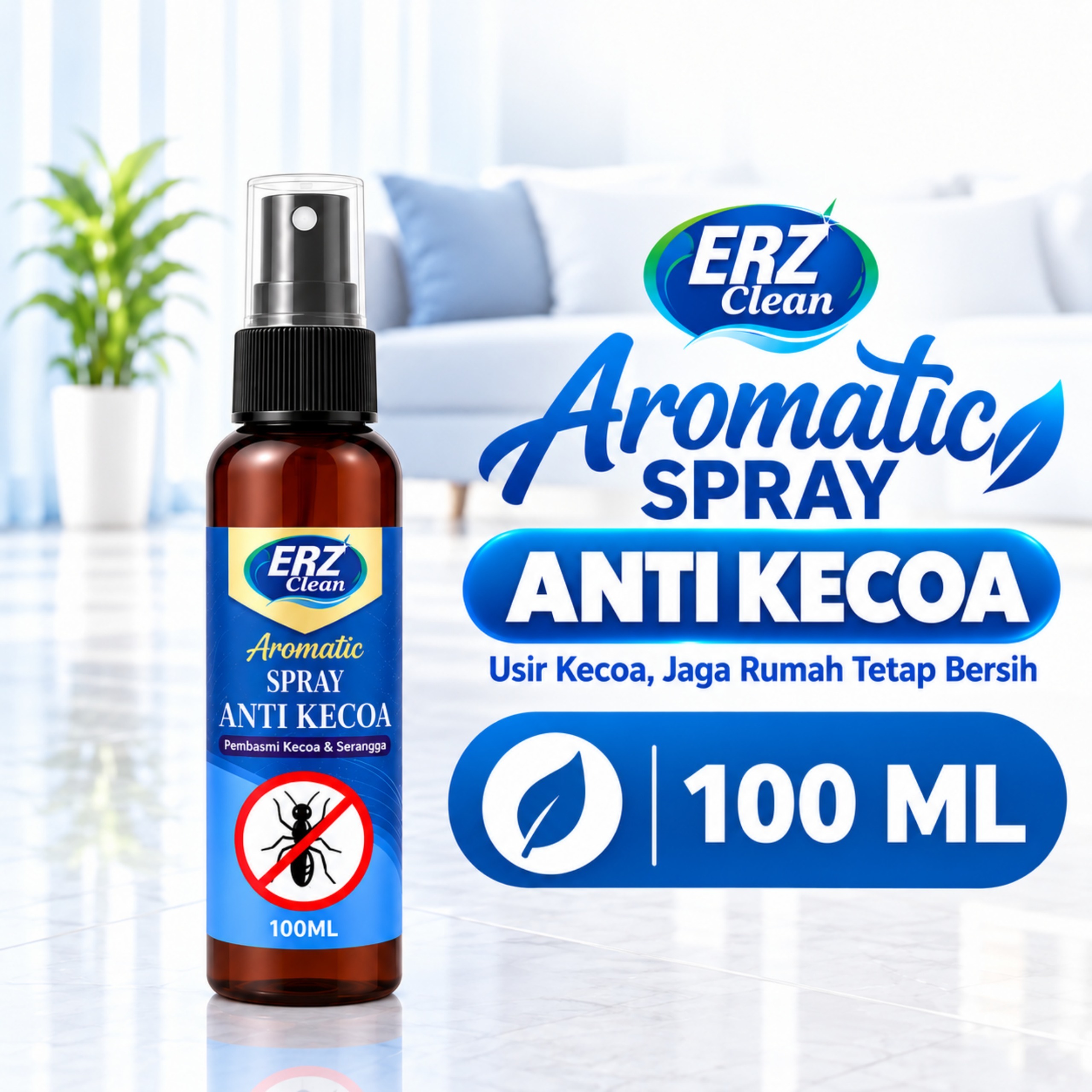 ERZ Clean Anti Kecoa Pembasmi Serangga Spray Insect Killer 250ml&100ml Ampuh
