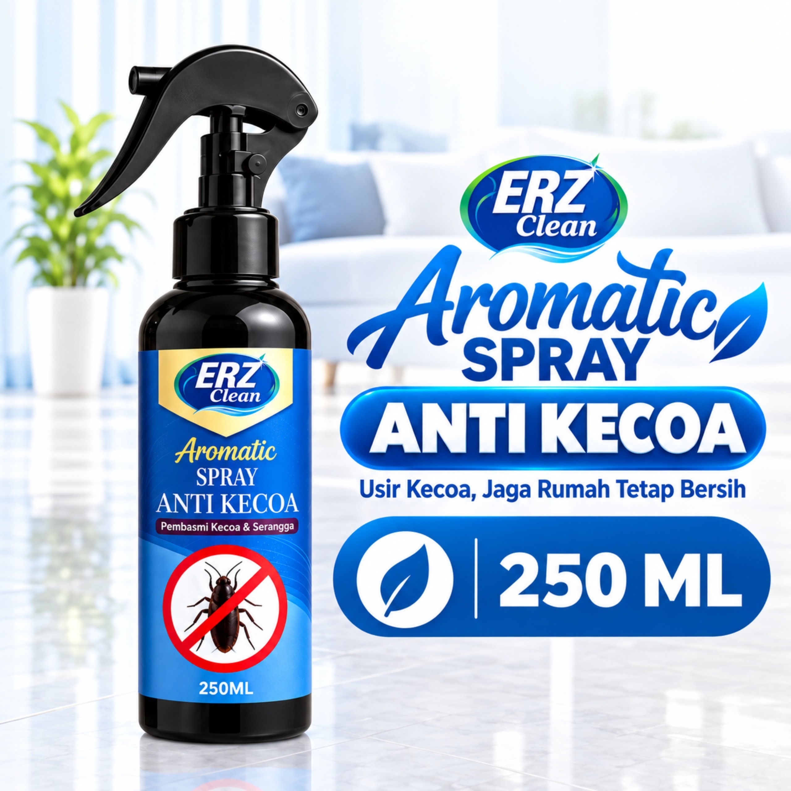 ERZ Clean Anti Kecoa Pembasmi Serangga Spray Insect Killer 250ml&100ml Ampuh