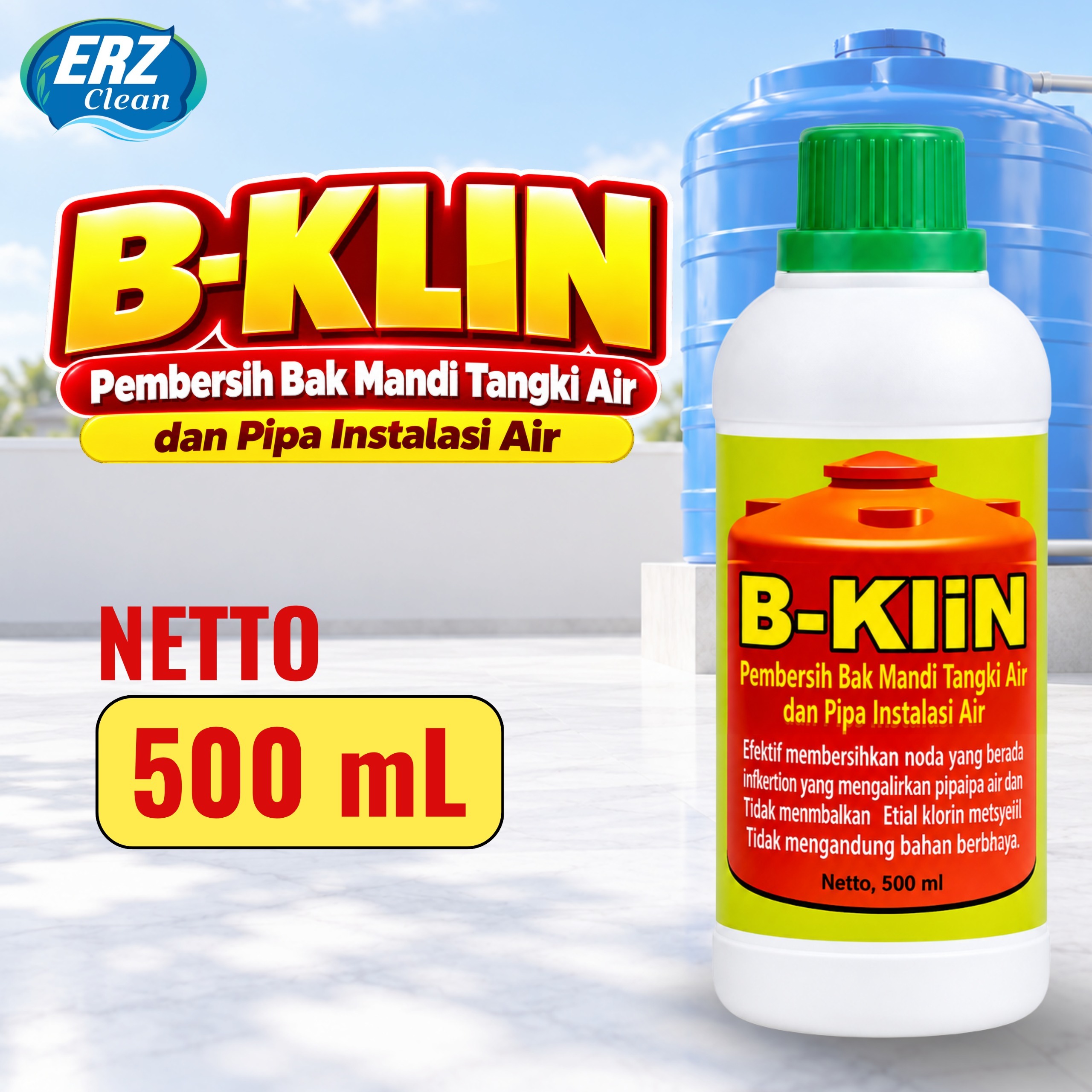 ERZ Clean BKlin Cairan Pembersih Toren Tandon Tangki Saluran Air 500ml