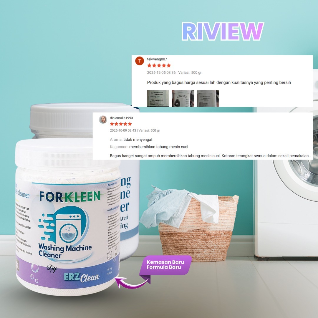 ERZ Clean Forkleen Pembersih Mesin Cuci Deterjen Tabung Semua Merek 250gr 500gr
