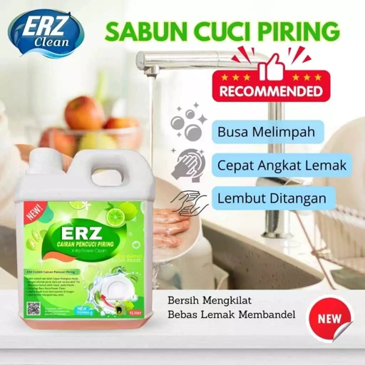 ERZ Clean Sabun Cuci Piring Jeruk Nipis 1 Liter Hilangkan Lemak Ampuh