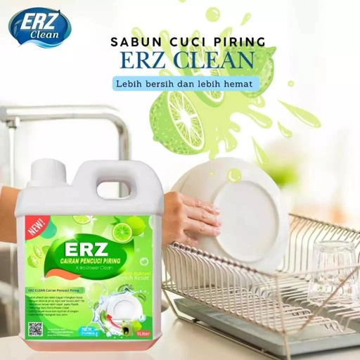 ERZ Clean Sabun Cuci Piring Jeruk Nipis 1 Liter Hilangkan Lemak Ampuh