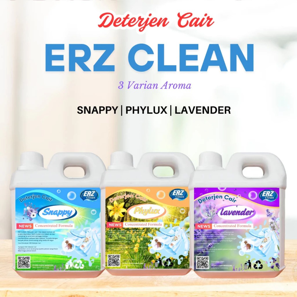 ERZ Clean Deterjen Cair Laundry 1 Liter – Ampuh Angkat Noda Membandel & Wangi Tahan Lama