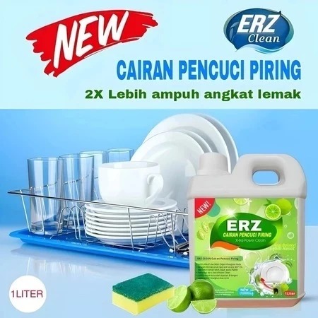 ERZ Clean Sabun Cuci Piring Jeruk Nipis 1 Liter Hilangkan Lemak Ampuh