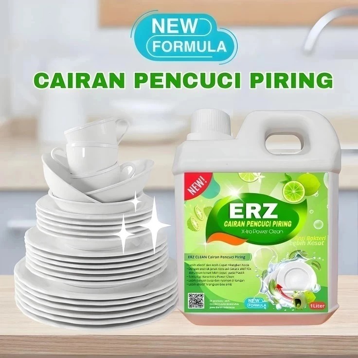 ERZ Clean Sabun Cuci Piring Jeruk Nipis 1 Liter Hilangkan Lemak Ampuh