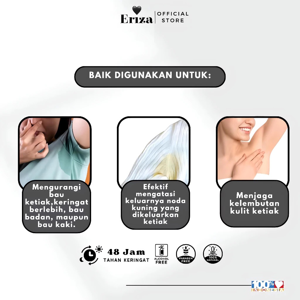 ERZ Clean Deodorant Tawas Spray Non Alkohol 60ml Alami Hilangkan Bau Ketiak