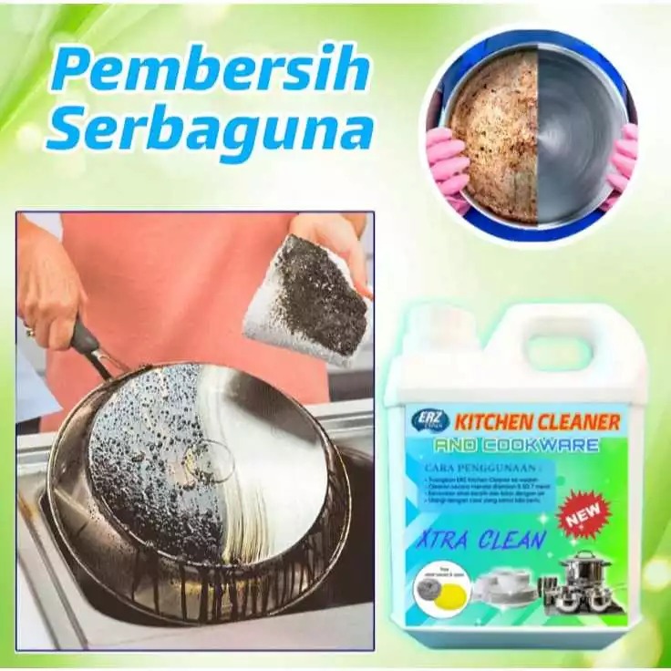 ERZ Clean Kitchen Cleaner Cair Pembersih Kerak Wajan Panci Gosong 1 Liter
