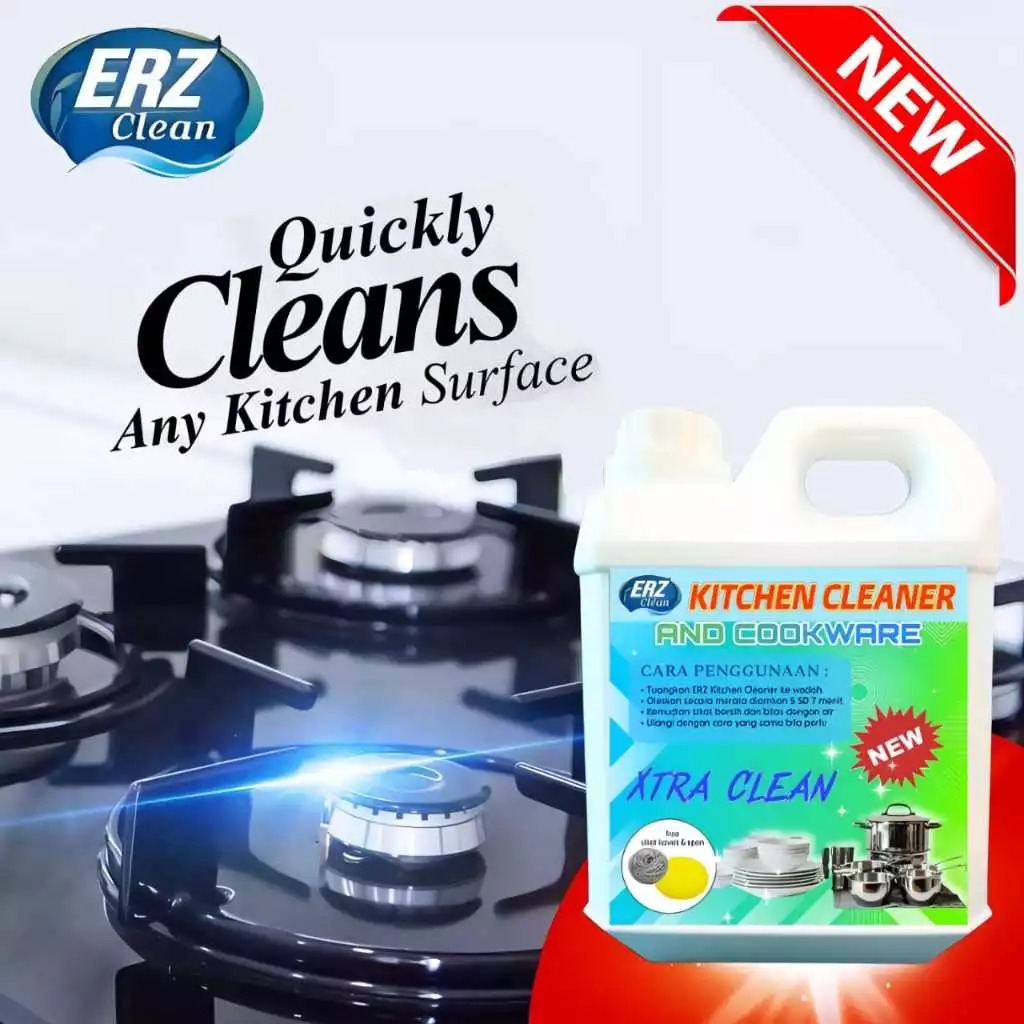 ERZ Clean Kitchen Cleaner Cair Pembersih Kerak Wajan Panci Gosong 1 Liter