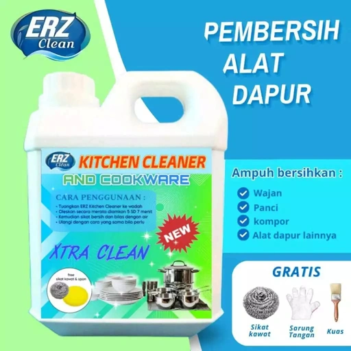ERZ Clean Kitchen Cleaner Cair Pembersih Kerak Wajan Panci Gosong 1 Liter