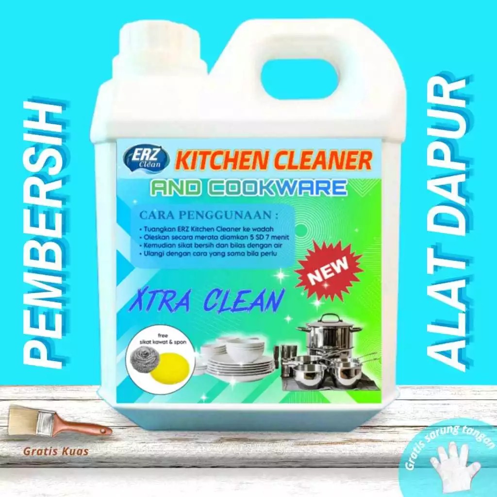ERZ Clean Kitchen Cleaner Cair Pembersih Kerak Wajan Panci Gosong 1 Liter