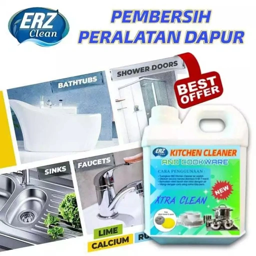 ERZ Clean Kitchen Cleaner Cair Pembersih Kerak Wajan Panci Gosong 1 Liter