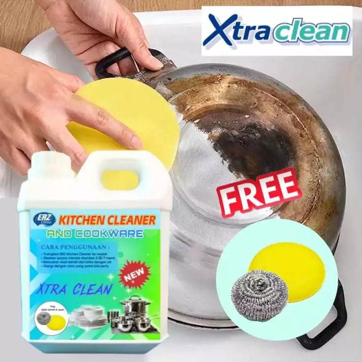 ERZ Clean Kitchen Cleaner Cair Pembersih Kerak Wajan Panci Gosong 1 Liter
