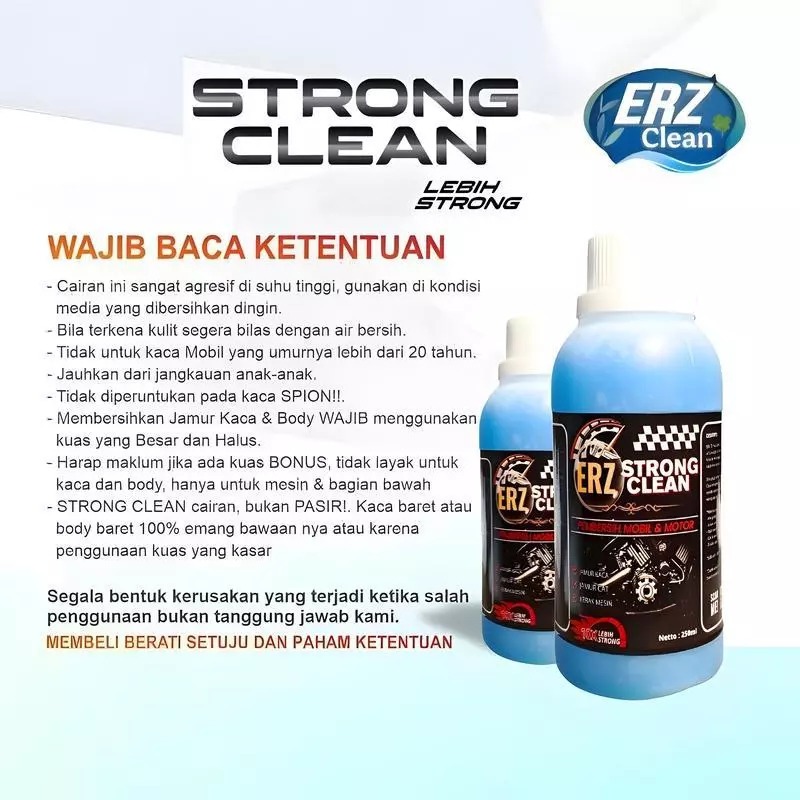 ERZ Clean Strong Clean Pembersih Jamur Kerak Body Mobil Motor Waterspot 250ml 500ml