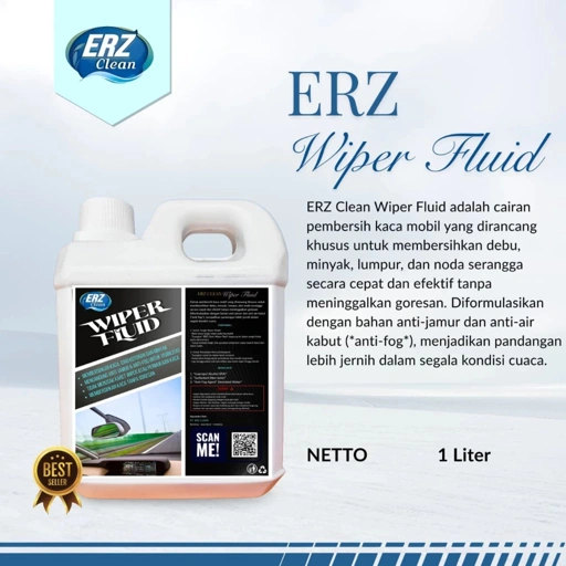 ERZ Clean Wiper Fluid 1 Liter Cairan Pembersih Kaca Mobil Anti Jamur Depan Belakang
