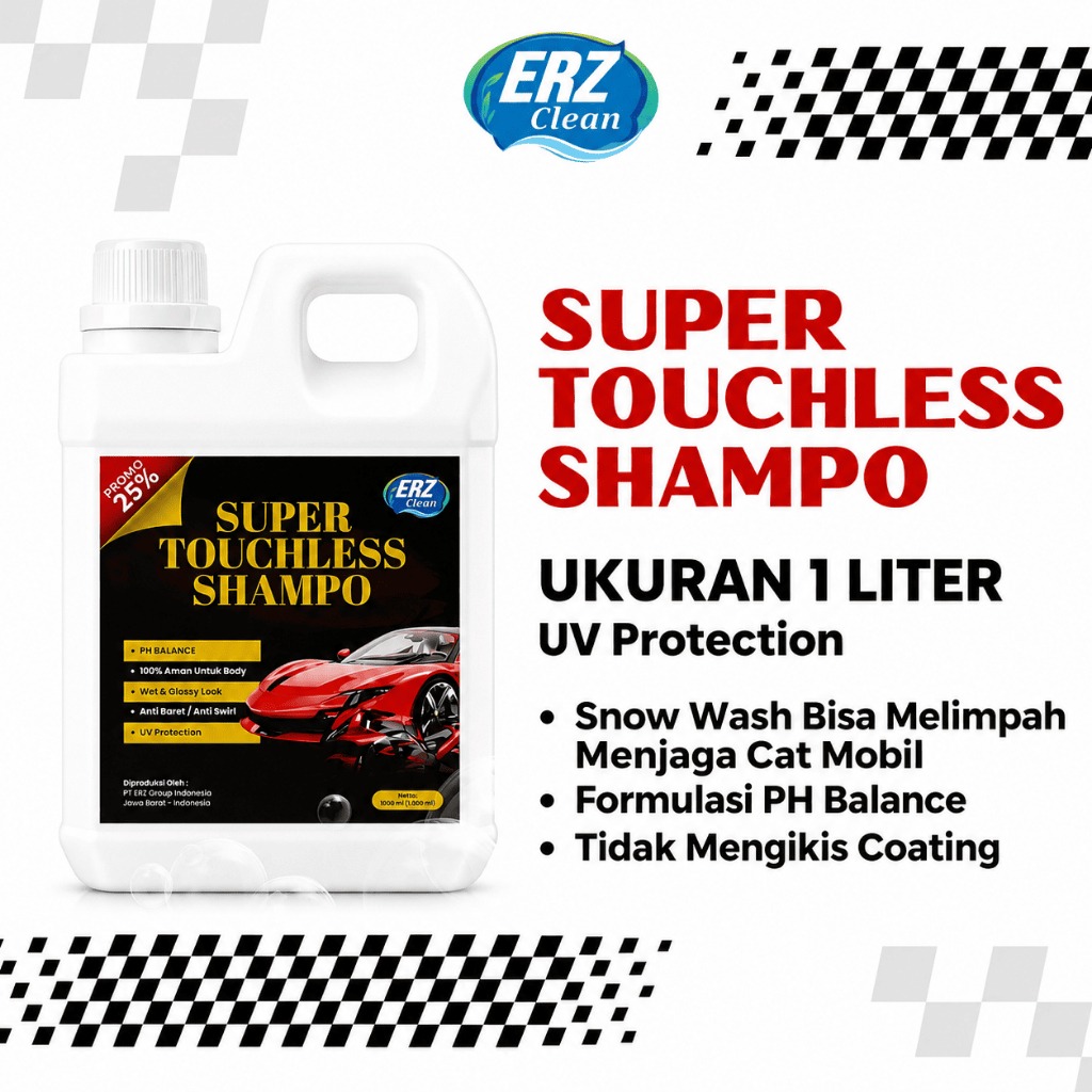 ERZ Clean Shampo Motor Mobil 1 Liter Super Touchless Busa Melimpah Tanpa Sentuh