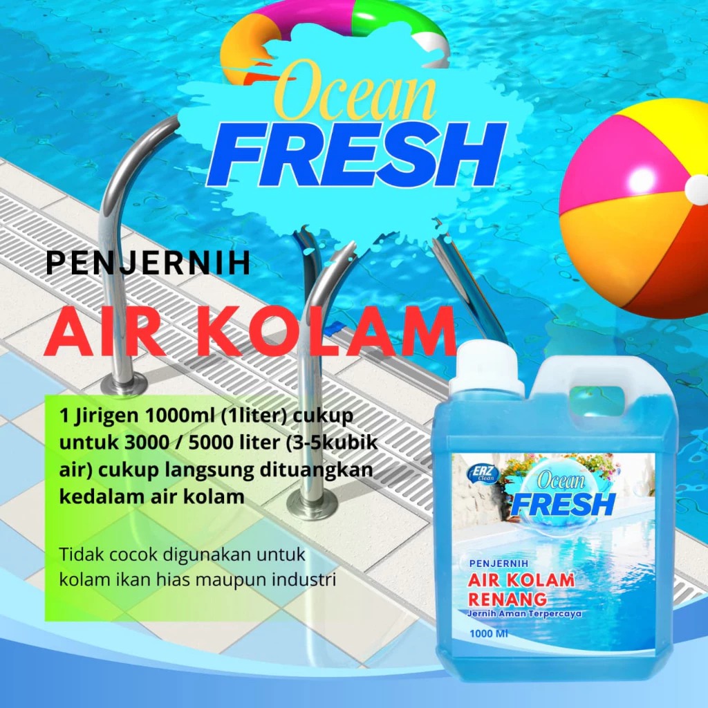 Anti Alga Pembiru Kolam Renang Anti Kuman Anti Lumut 1 L / Cairan Pembersih Air Kolam Ampuh by Erz Clean