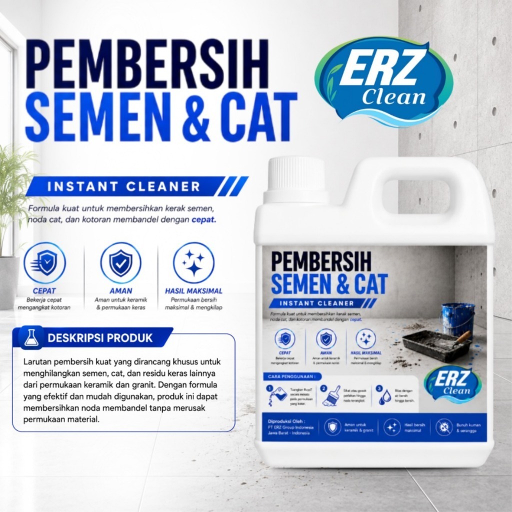 ERZ Clean Semen dan Cat Remover - Cairan Pembersih Semen Keramik Lantai Kamar Mandi by ERZ Clean