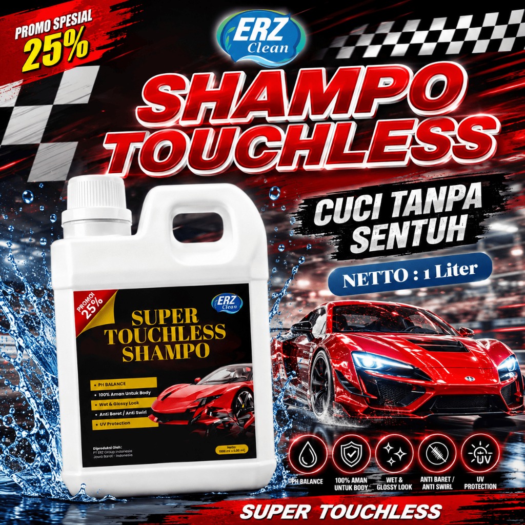 ERZ Clean Shampo Motor Mobil 1 Liter Super Touchless Busa Melimpah Tanpa Sentuh