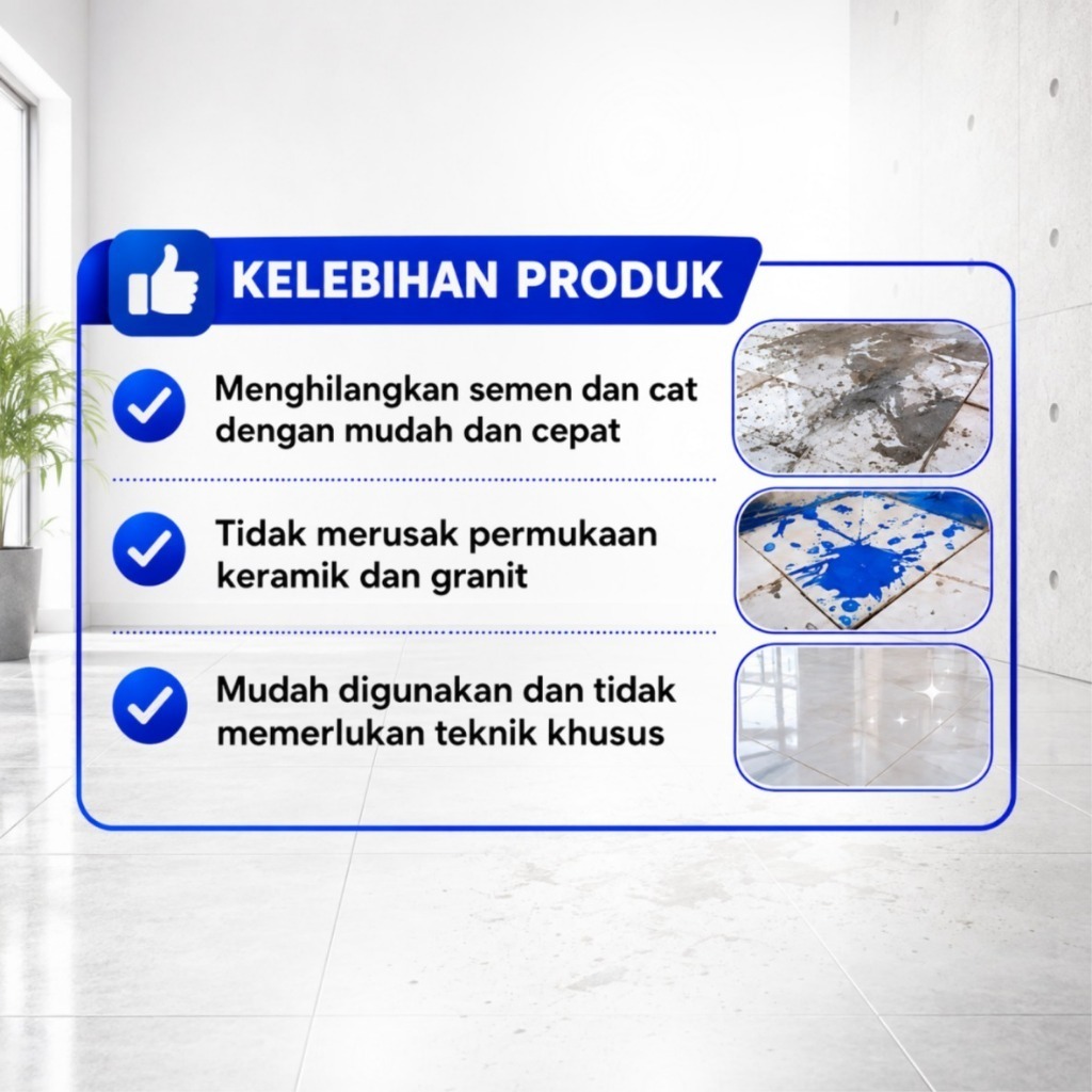 ERZ Clean Semen dan Cat Remover - Cairan Pembersih Semen Keramik Lantai Kamar Mandi by ERZ Clean
