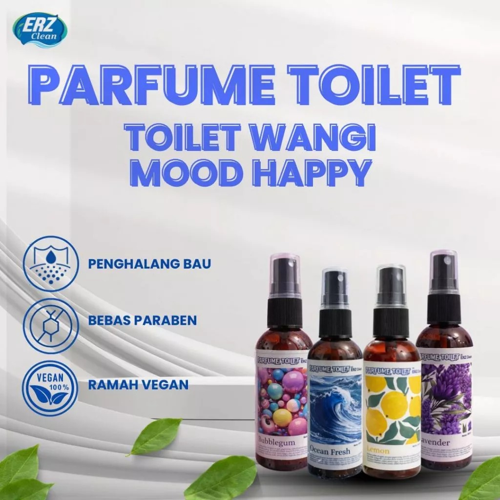 Parfum Toilet Seat Sanitizer Spray By ERZ CLEAN – Spray Anti Kuman & Penghilang Bau WC, Pengharum Kamar Mandi Praktis