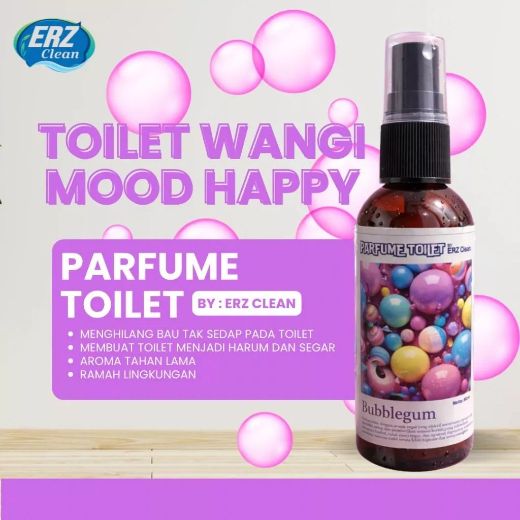 Parfum Toilet Seat Sanitizer Spray By ERZ CLEAN – Spray Anti Kuman & Penghilang Bau WC, Pengharum Kamar Mandi Praktis